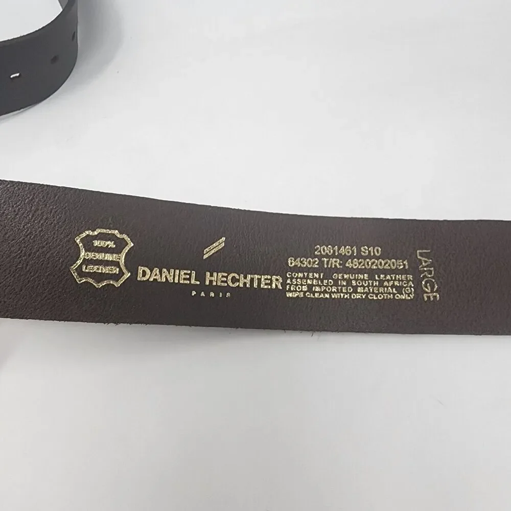 Daniel Hechter Paris Thick Brown Leather Belt Sz Large Fit 34-39